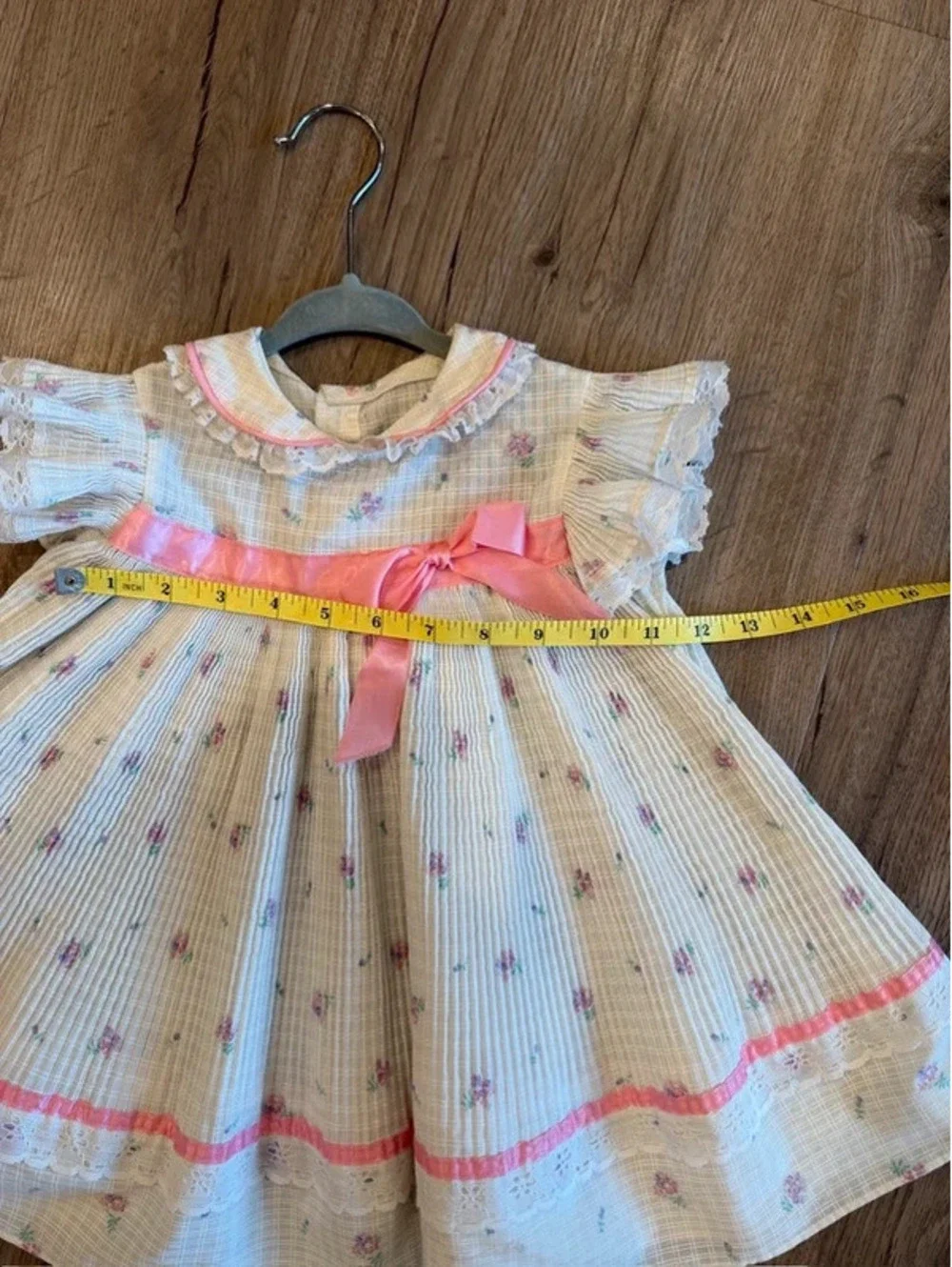 Vintage Toddler Frilly Dress Size 3T White and Pink